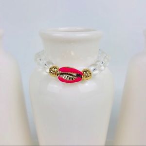 Womens Shell Crystal Quartz Beaded Bracelet-34